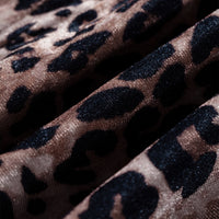 Brown Leopard Print Short Sleeve Mini Shift Silhouette Dress