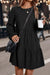 Black Lantern Sleeve Tiered Mini Dress